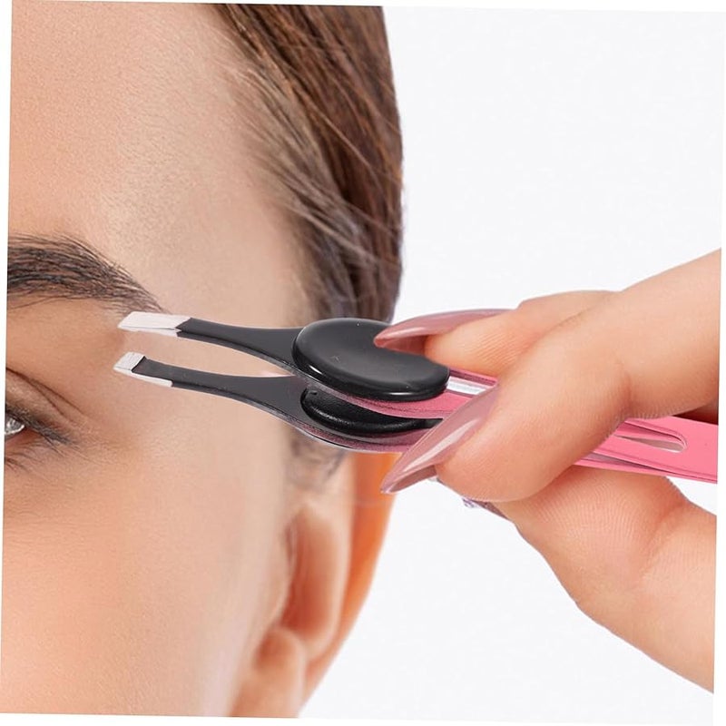 Stainless Steel Eyebrow Tweezers And Hair Scissors 5pcs Set For Precise Grooming - Image 3